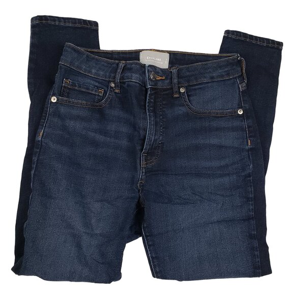 Everlane Dark The Curvy High-Rise Skinny Jean Size 28 Crop Dark Wash Slim - Picture 1 of 16